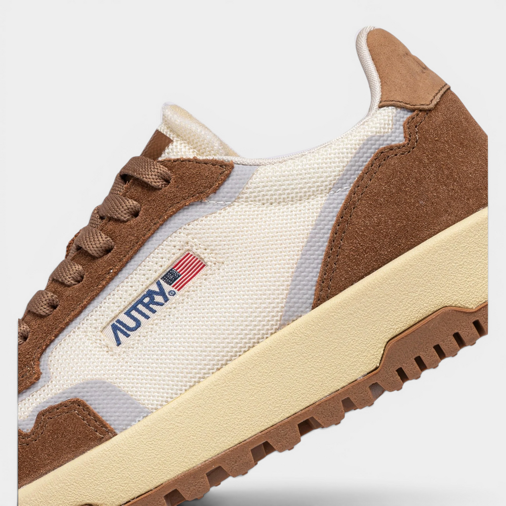 Autry Sneakers Wildpace in mesh e suede - Marrone e bianco