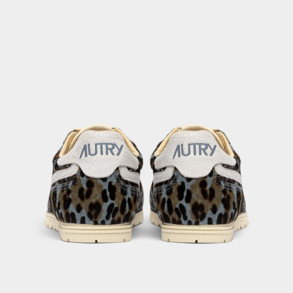 Autry Sneakers Windspin in cavallino Leopardato - Marrone e Azzurro
