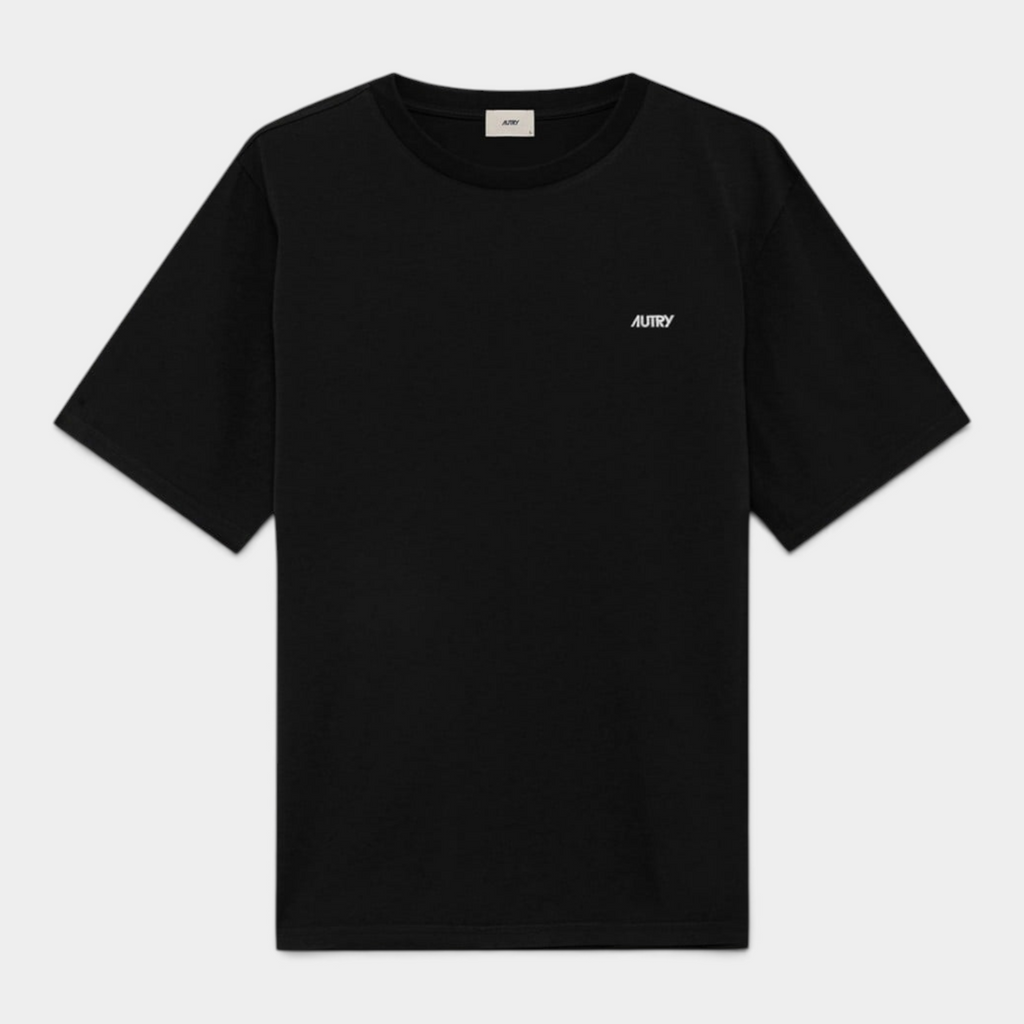 Autry Tee Shirt in cotone con logo ricamato - Nero
