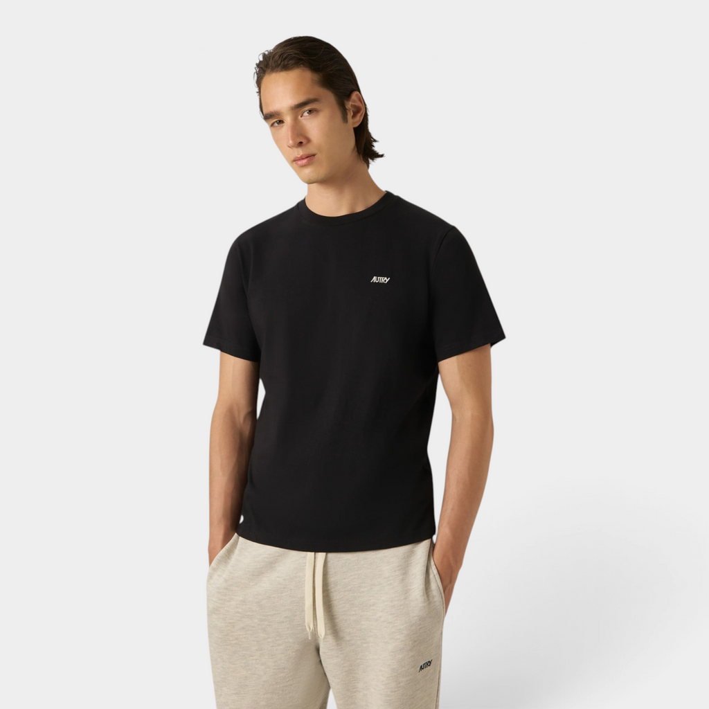 Autry Tee Shirt in cotone con logo ricamato - Nero