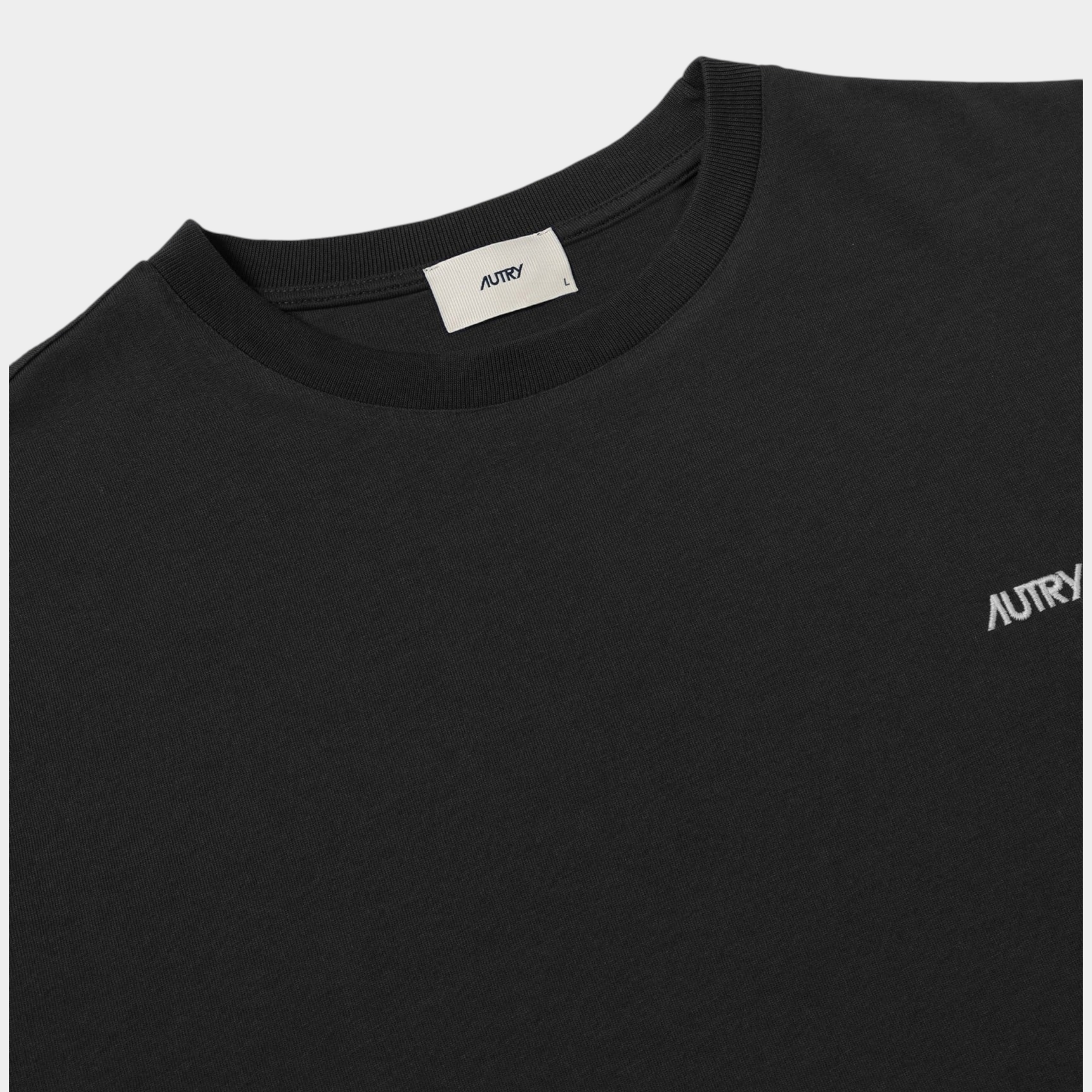Autry Tee Shirt in cotone con logo ricamato - Nero