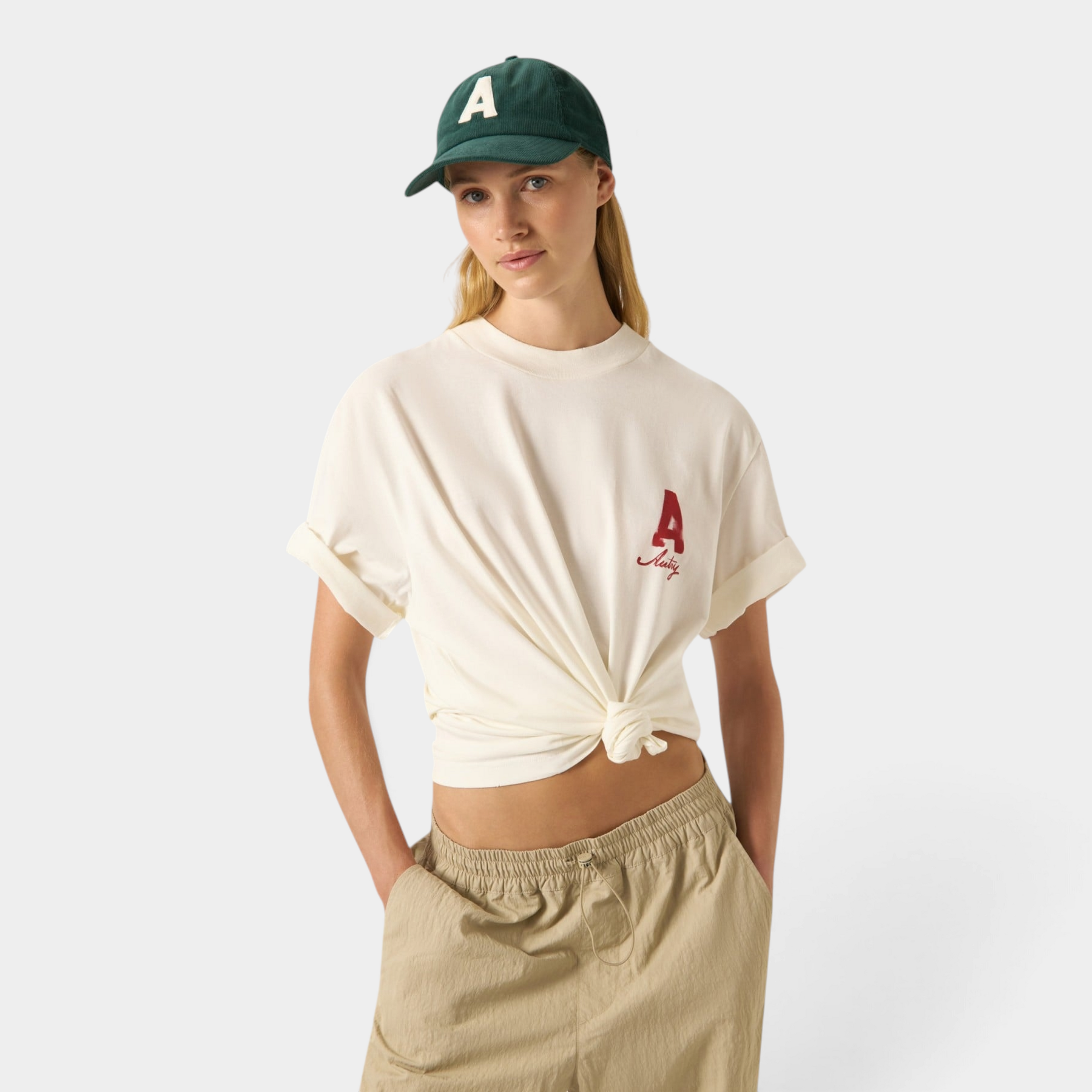 Autry Tee Shirt Heritage effetto used con stampa A - Panna