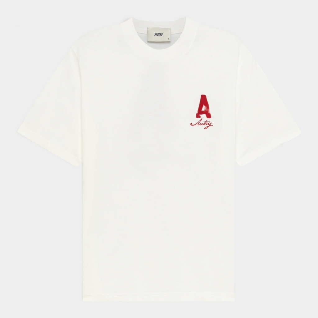 Autry Tee Shirt Heritage effetto used con stampa A - Panna