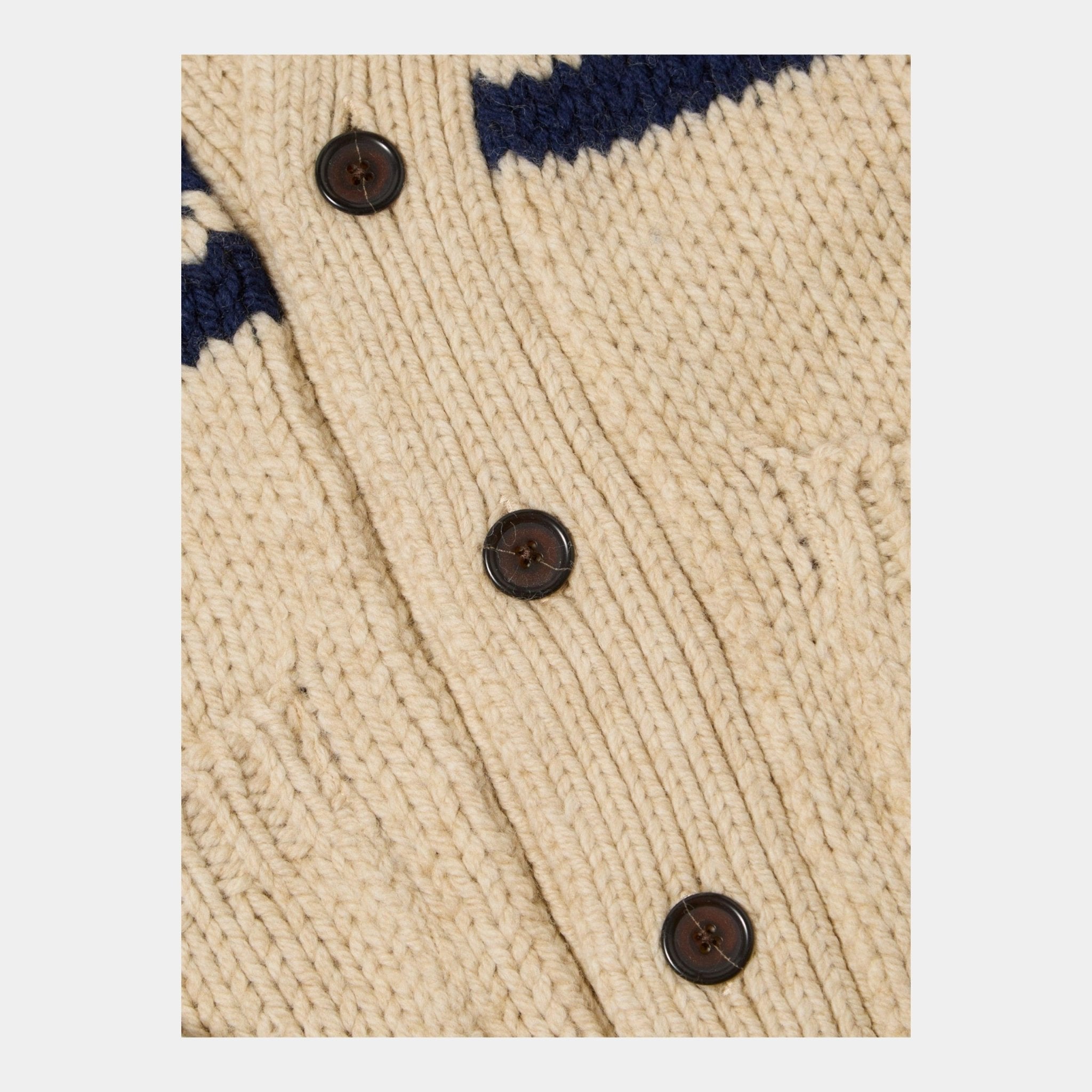 UNIVERSAL WORKS Universal Works Cardigan Langdale a righe - Sabbia/Blu - Hubert Humangoods