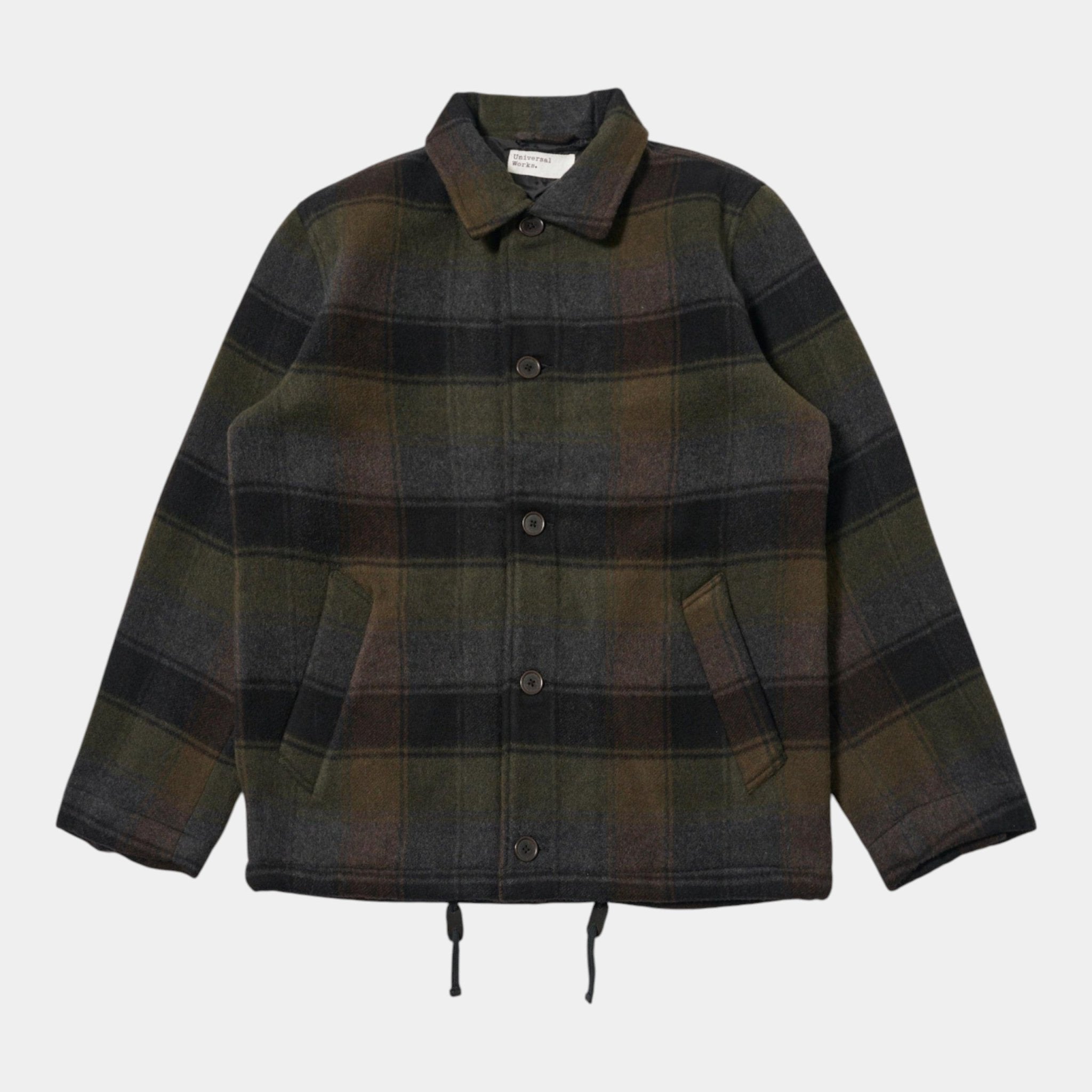 UNIVERSAL WORKS Universal Works Giacca Wayfarer in lana a quadri - Marrone/Nero - Hubert Humangoods