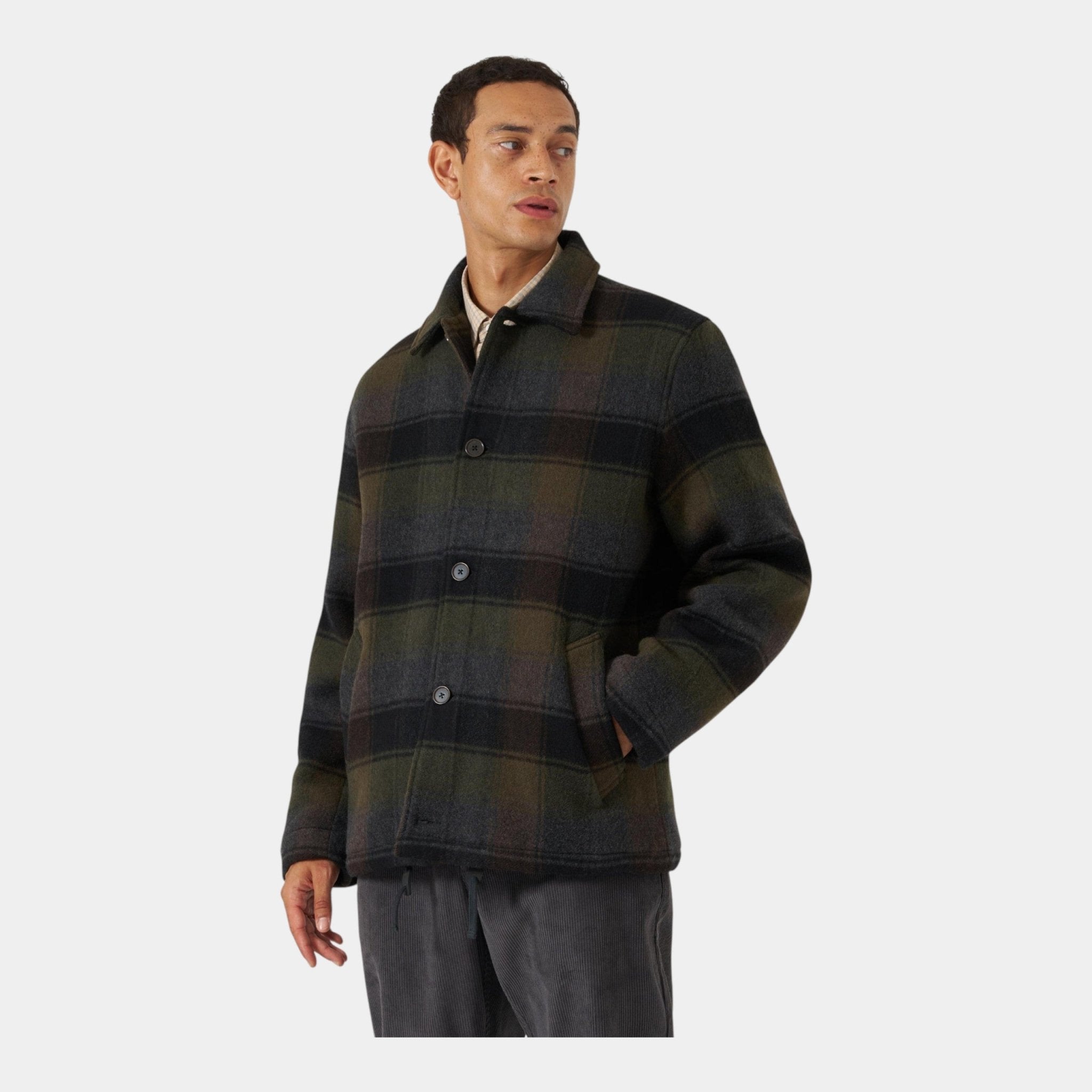 UNIVERSAL WORKS Universal Works Giacca Wayfarer in lana a quadri - Marrone/Nero - Hubert Humangoods