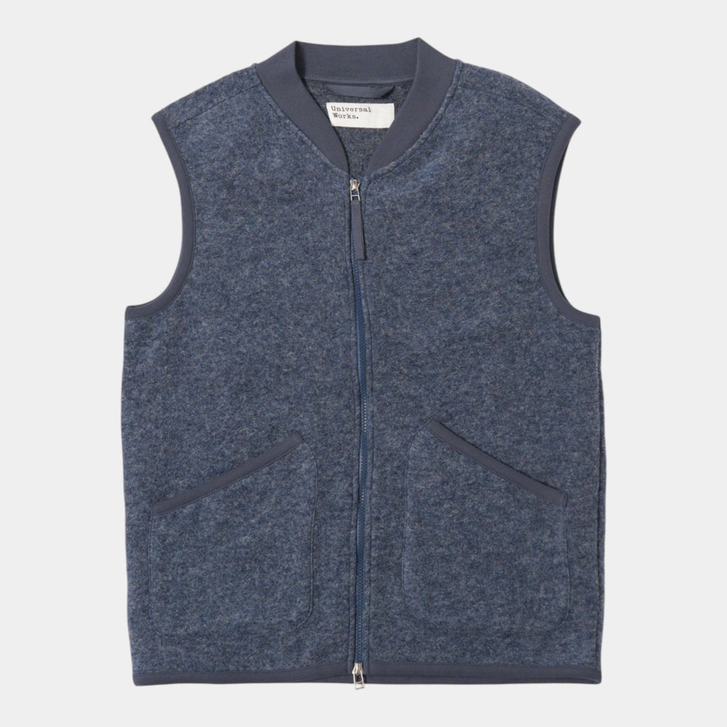 UNIVERSAL WORKS Universal Works Gilet in lana cotta - Azzurro - Hubert Humangoods