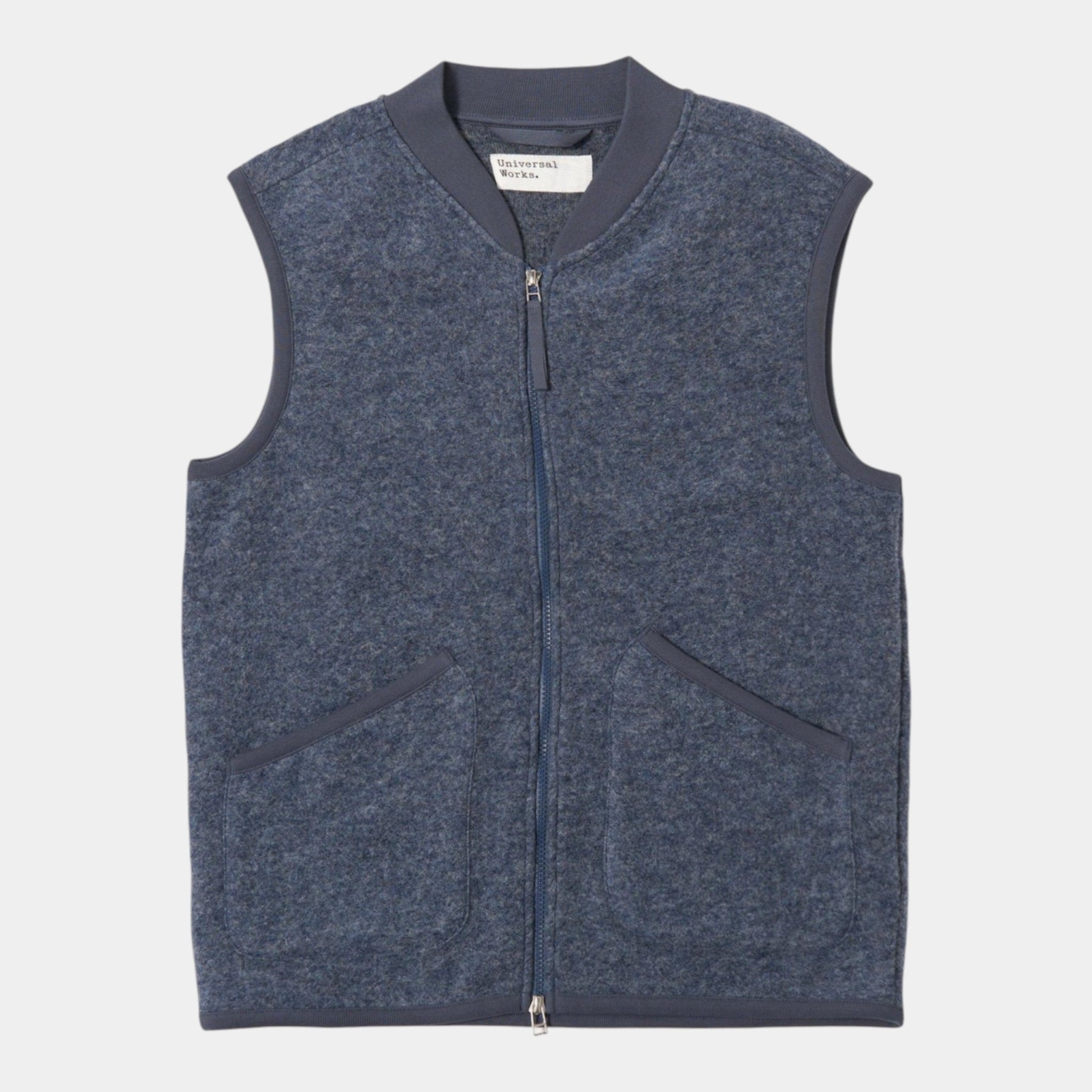 UNIVERSAL WORKS Universal Works Gilet in lana cotta - Azzurro - Hubert Humangoods