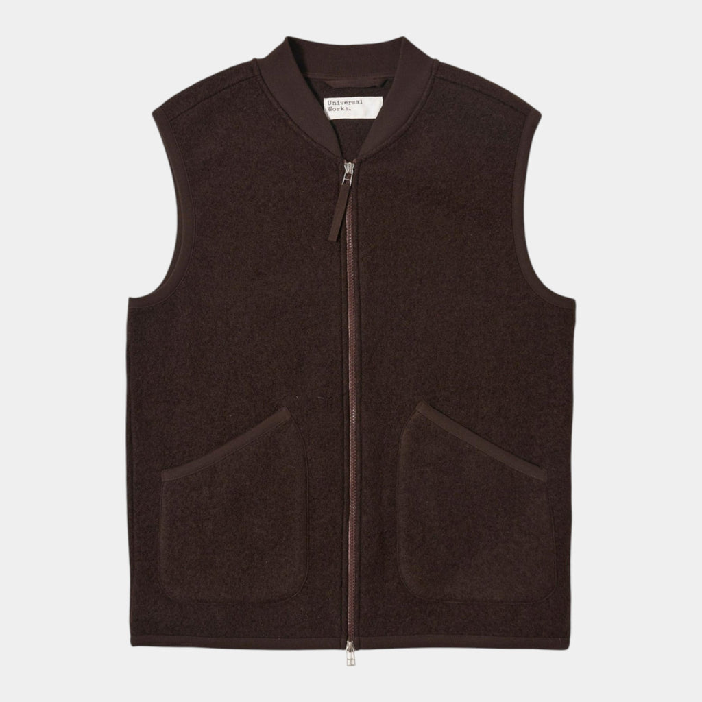 UNIVERSAL WORKS Universal Works Gilet in lana cotta - Marrone - Hubert Humangoods