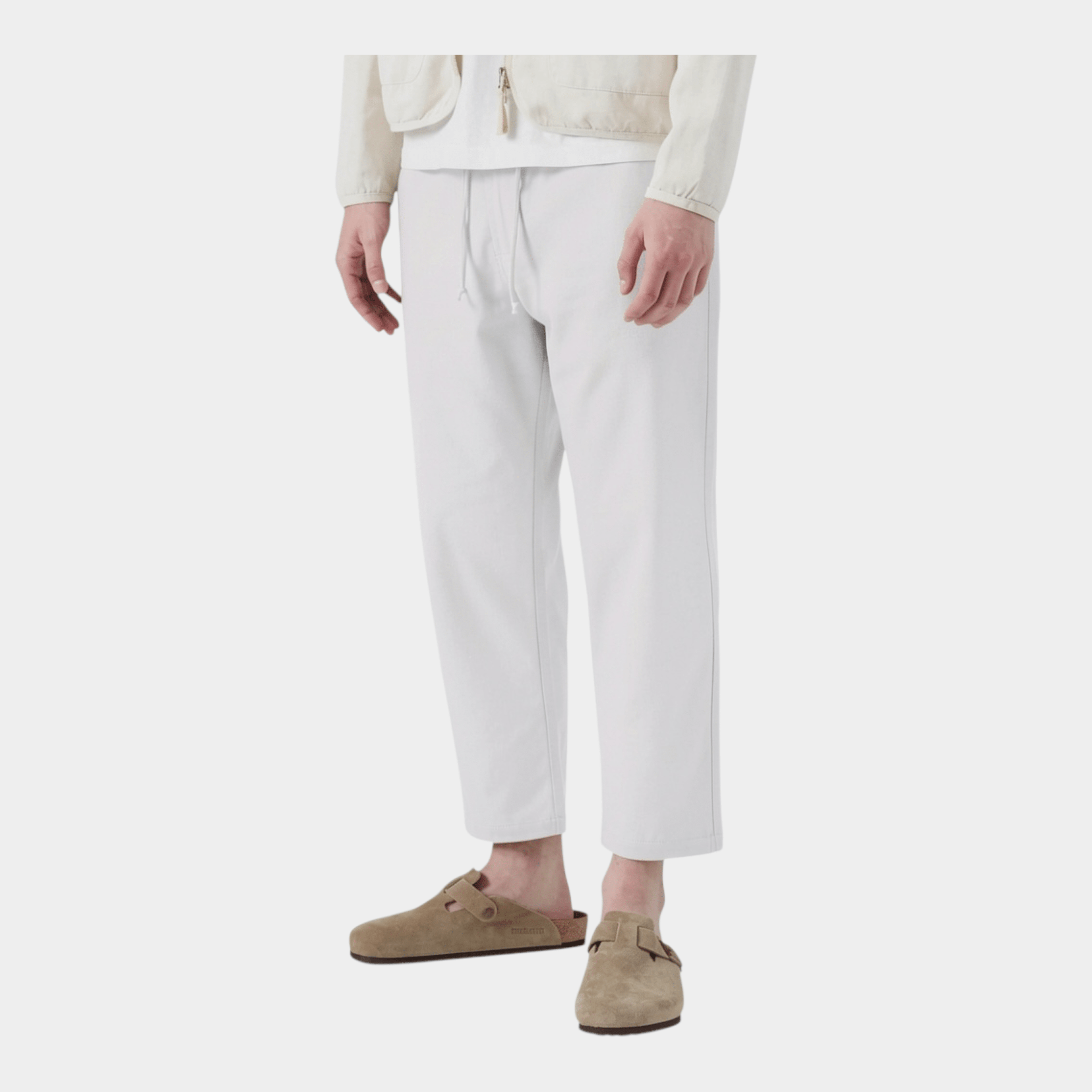 UNIVERSAL WORKS - Universal Works Pantalone Hi Water in twill di cotone - Bianco/2 - Hubert Humangoods
