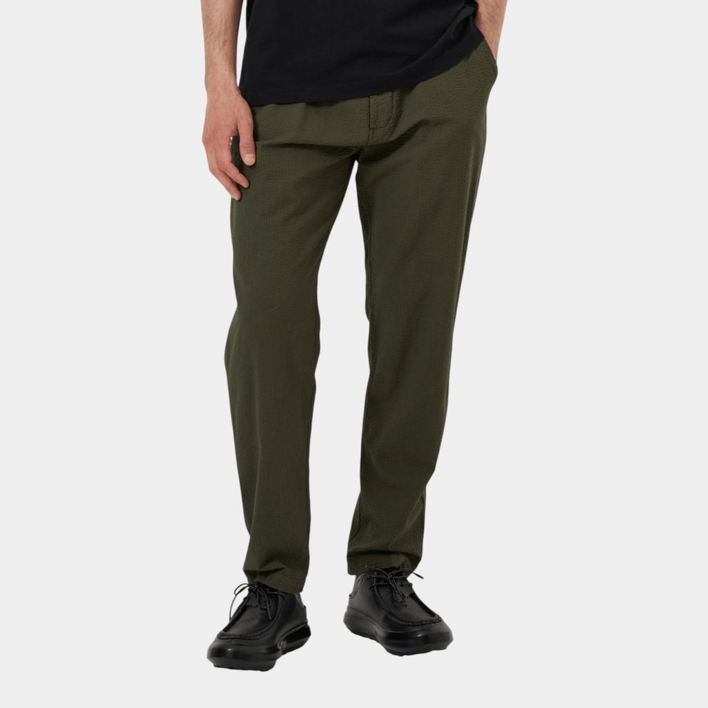UNIVERSAL WORKS - Universal Works Pantalone Military chino Seersucker - Oliva/2 - Hubert Humangoods