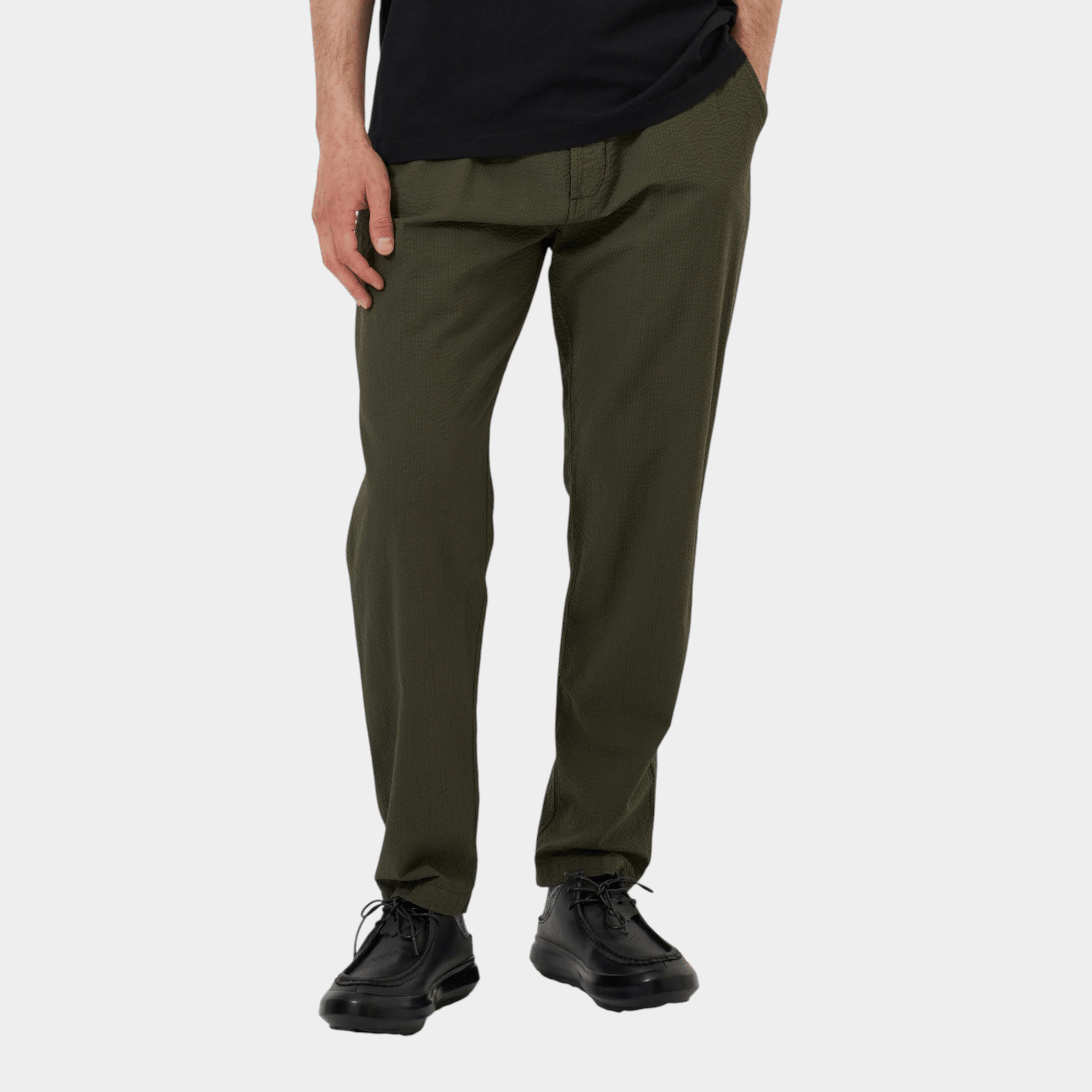 UNIVERSAL WORKS - Universal Works Pantalone Military chino Seersucker - Oliva/2 - Hubert Humangoods