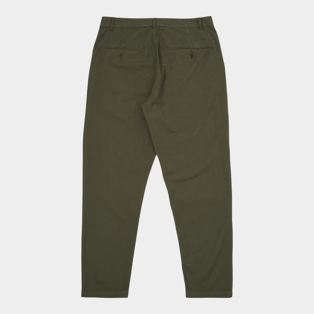 UNIVERSAL WORKS - Universal Works Pantalone Military chino Seersucker - Oliva/4 - Hubert Humangoods