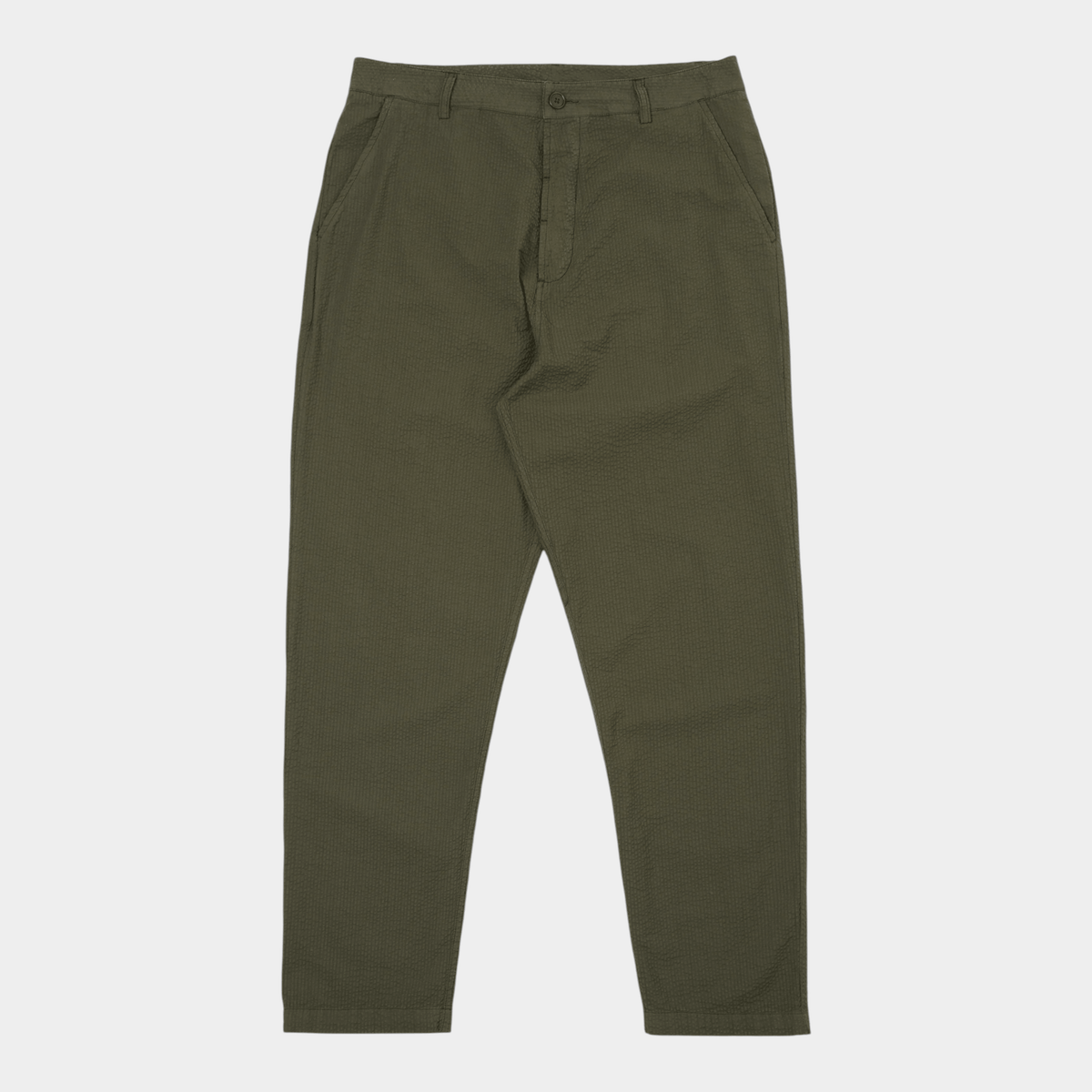 UNIVERSAL WORKS - Universal Works Pantalone Military chino Seersucker - Oliva/1 - Hubert Humangoods