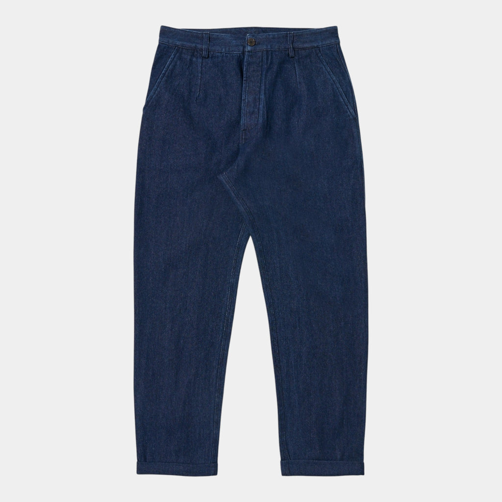 UNIVERSAL WORKS Universal Works Pantalone Super Chino in denim - Indaco - Hubert Humangoods