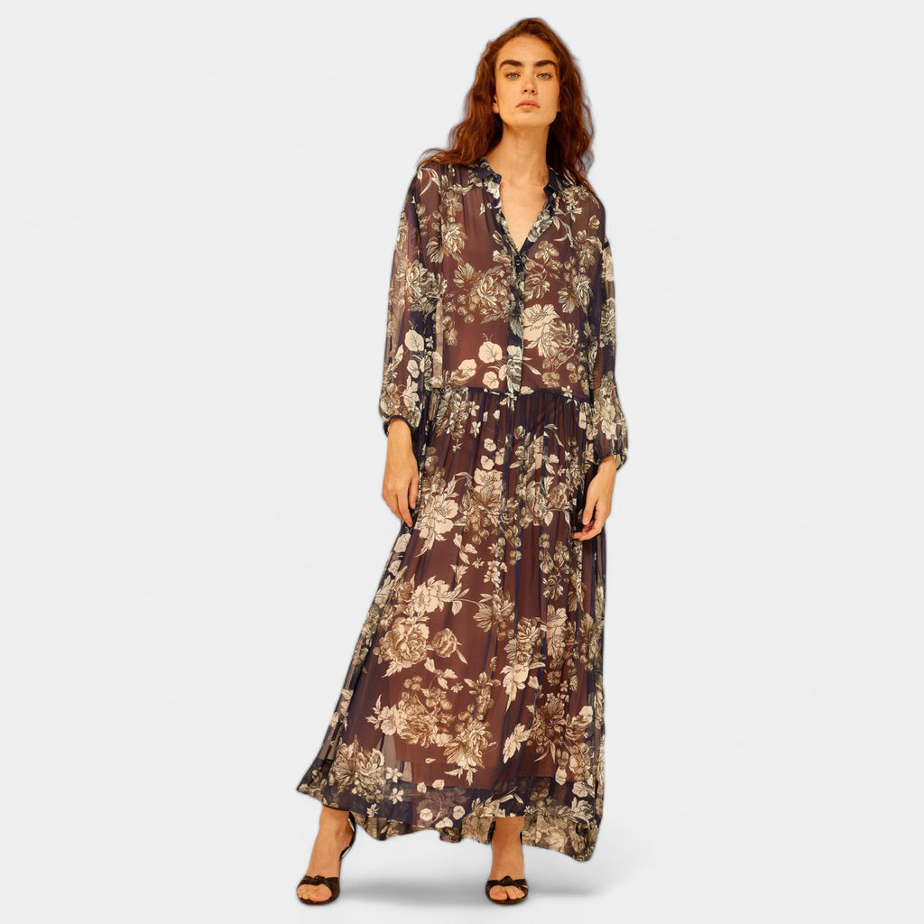 SEMICOUTURE Semicouture Abito stampa Botanic - Blu - Hubert Humangoods