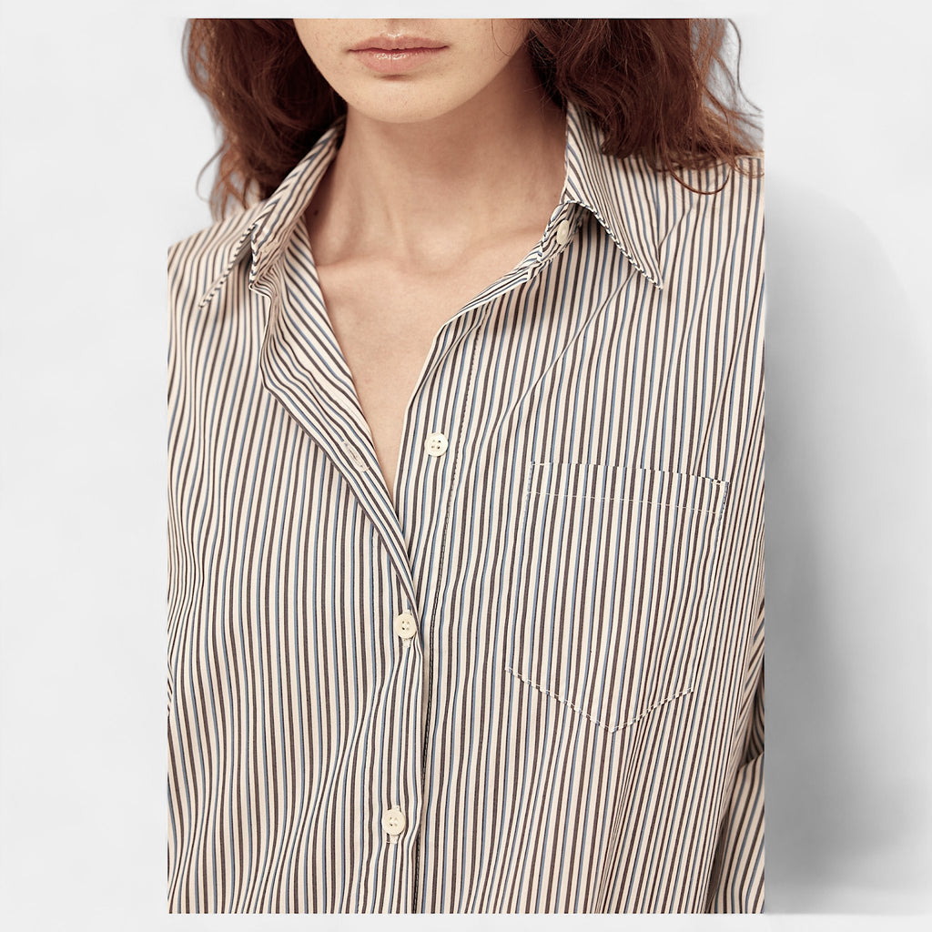 SEMICOUTURE Semicouture Camicia a righe con taschino - Mix Blu - Hubert Humangoods