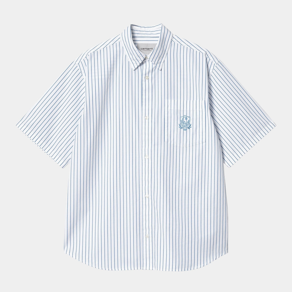 CARHARTT WIP Carhartt Wip Camiciotto a righe Linus - Bianco/Azzurro - Hubert Humangoods