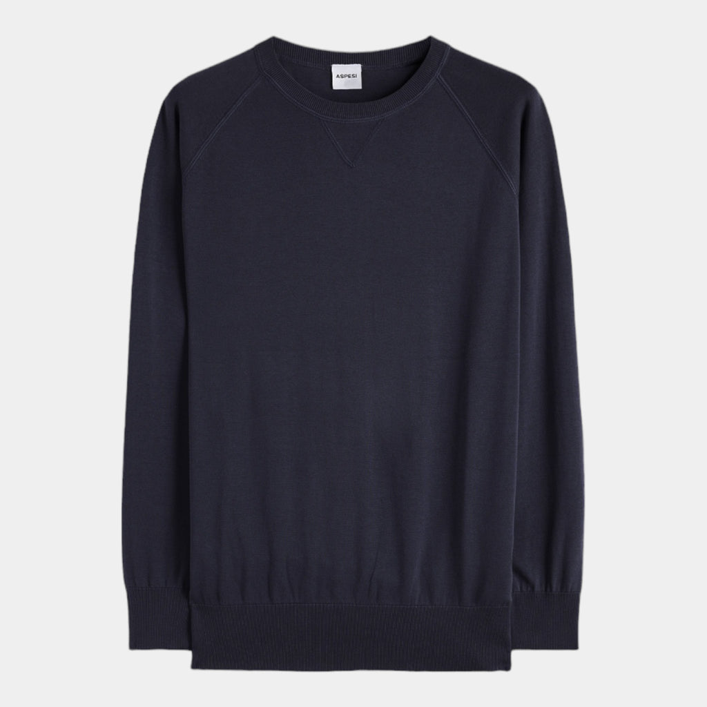 ASPESI Aspesi Maglia Girocollo in cotone M039 - Blu - Hubert Humangoods