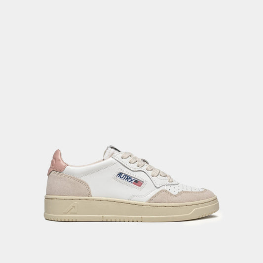 AUTRY Autry Sneakers Medalist in pelle e sude - Bianco/Rosa - Hubert Humangoods
