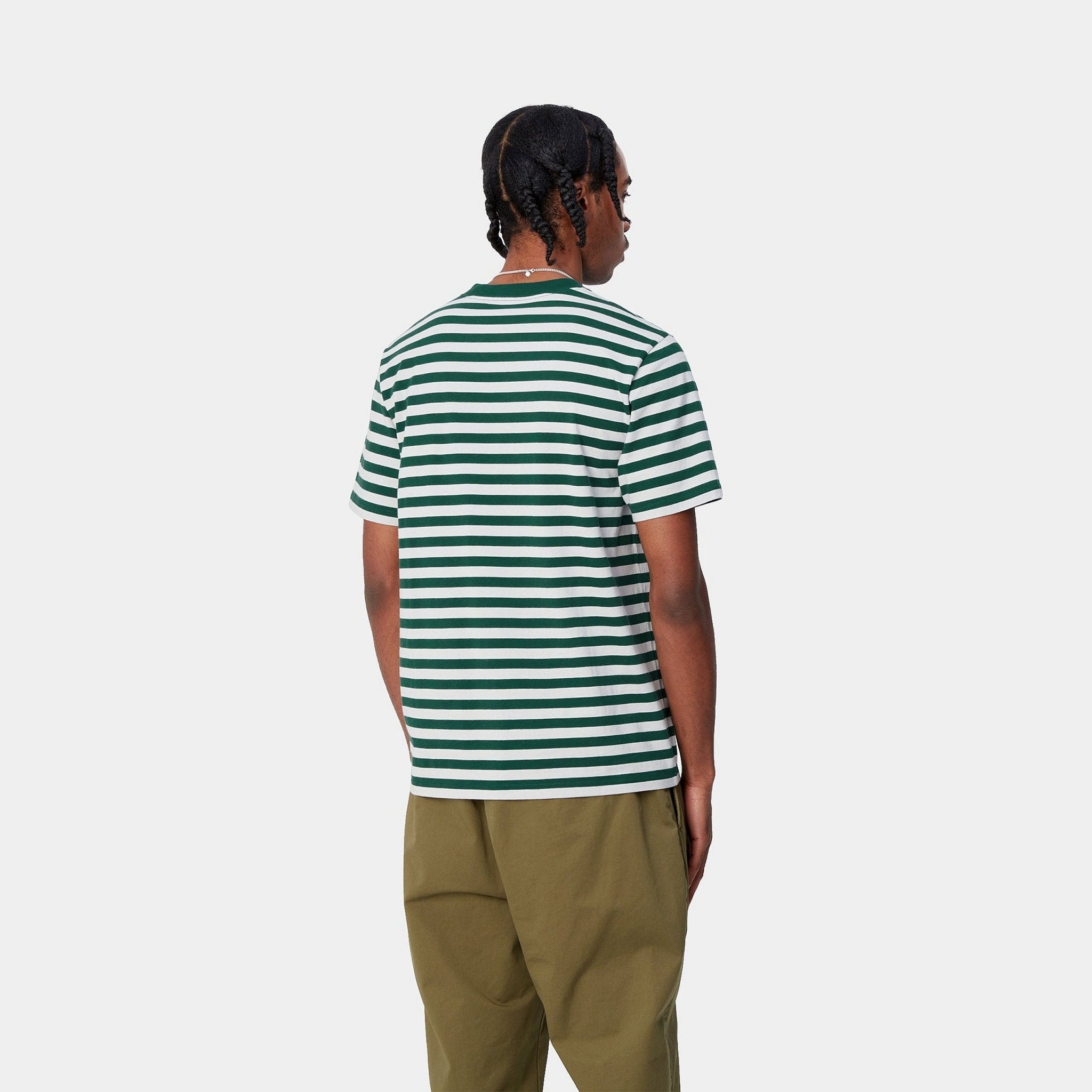 CARHARTT WIP Carhartt Wip T-Shirt a righe Athletic - Verde/Grigio - Hubert Humangoods
