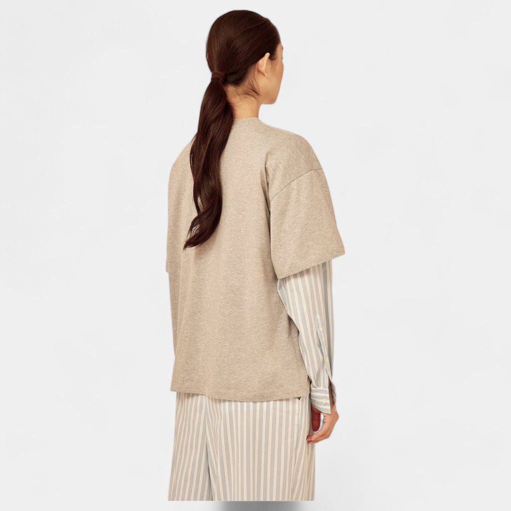 SEMICOUTURE Semicouture T-shirt con maniche in popeline - Grigio - Hubert Humangoods