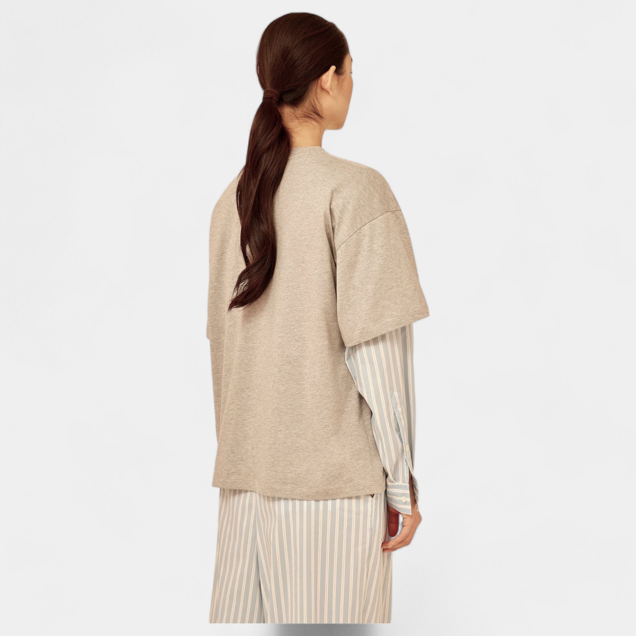 SEMICOUTURE Semicouture T-shirt con maniche in popeline - Grigio - Hubert Humangoods