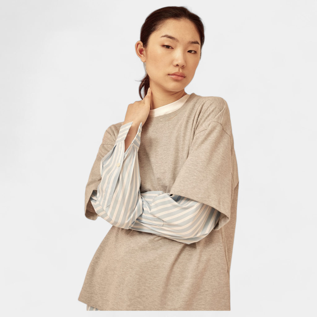 SEMICOUTURE Semicouture T-shirt con maniche in popeline - Grigio - Hubert Humangoods