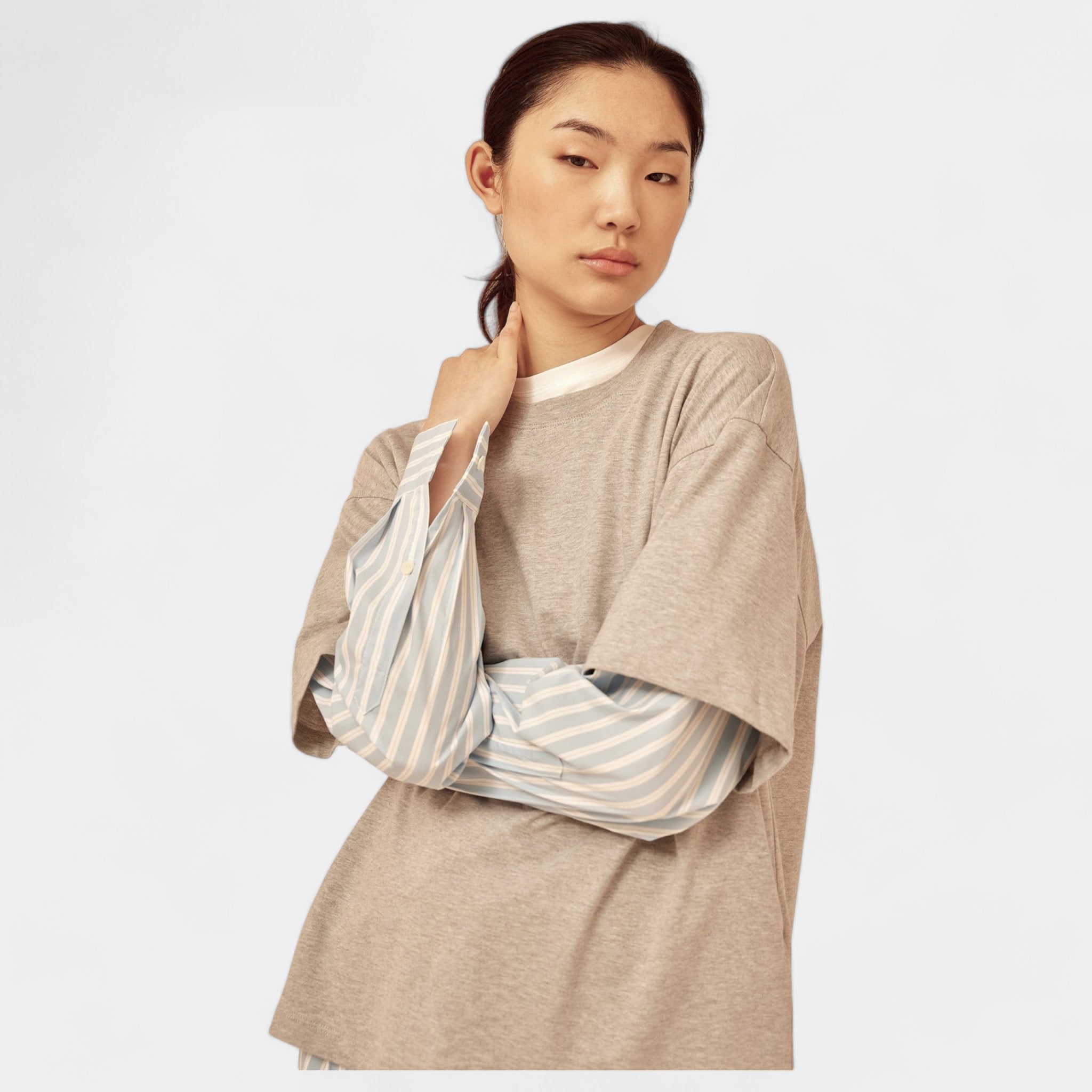 SEMICOUTURE Semicouture T-shirt con maniche in popeline - Grigio - Hubert Humangoods