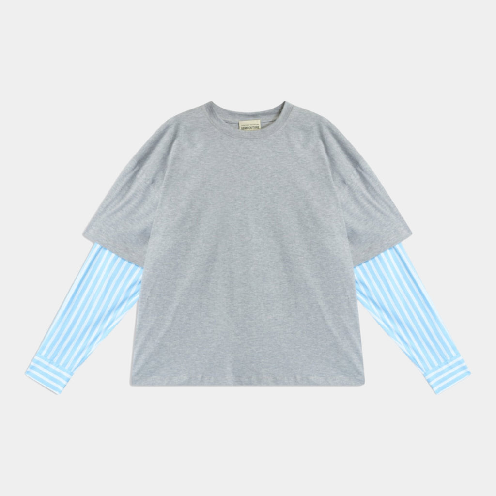 SEMICOUTURE Semicouture T-shirt con maniche in popeline - Grigio - Hubert Humangoods