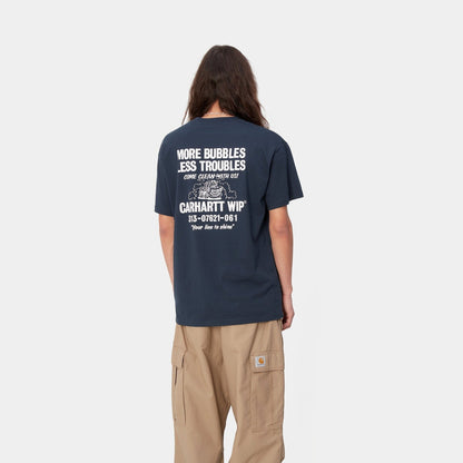 T-Shirt Less Troubles - Blu - Hubert Humangoods
