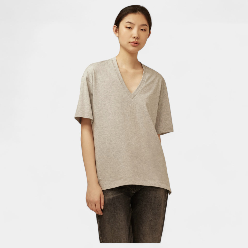 SEMICOUTURE Semicouture T-shirt scollo a V - Grigio - Hubert Humangoods